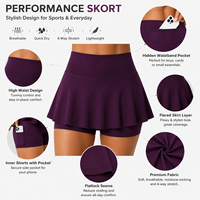 Falda pantalón plisada de cintura alta para mujer con shorts incorporados, falda deportiva de golf, minifalda atlética para entrenamiento, logotipo personalizado OEM