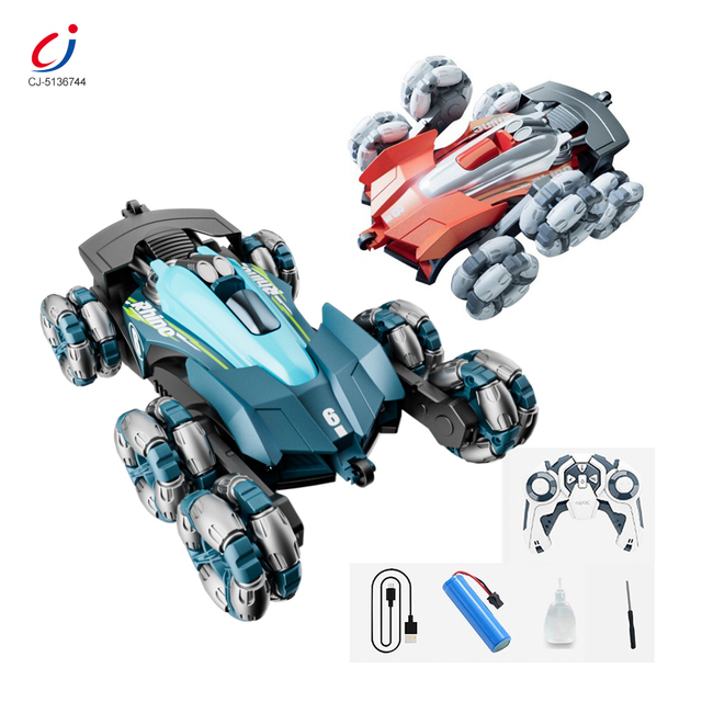 Chengji Customized Four-way Remote Control Cars Electric Racing Cool Light Music 6 Wheel 2.4g Rc Corsion Stunt Spray Racing Car