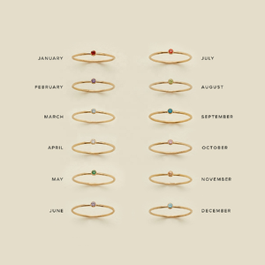 Anillo <span class=keywords><strong>de</strong></span> piedra <span class=keywords><strong>de</strong></span> nacimiento apilable <span class=keywords><strong>de</strong></span> acero inoxidable para mujer, joyería familiar minimalista <span class=keywords><strong>de</strong></span> <span class=keywords><strong>12</strong></span> meses, círculo fino y pequeño, para cumpleaños - Product Image 6