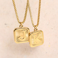 Nouveaux produits simples 26 lettre alphabet pendentif collier en acier inoxydable chaîne colliers bijoux femmes accessoires