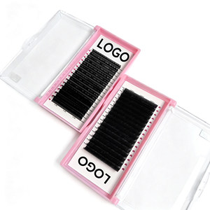 Extensions de cils en cachemire noir mat personnalisées, courbure <span class=keywords><strong>LU</strong></span>, plateaux d'extensions de cils individuels pour volume - Product Image 3