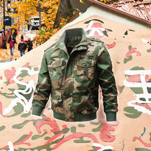 Veste matelassée vintage en toile pour homme, couleur unie, manches longues, col montant, fermeture éclair, coupe ajustée, vêtement d'extérieur décontracté pour l'automne - Product Image 3