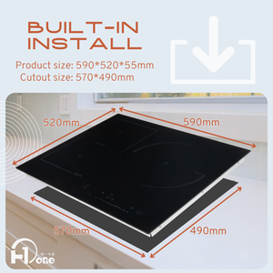 <span class=keywords><strong>2025</strong></span> mới đến nửa cầu bếp 6300W được xây dựng trong ba đầu đốt HOB ODM OEM Bếp cảm ứng - Product Image 2