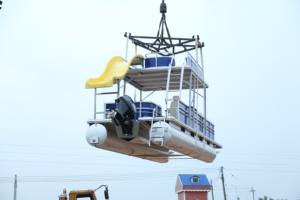 【新発売】高性能グラスファイバー製 拡張式レクリエーションポンツーンボート スライド付き 販売中 - Product Image 5