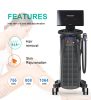 Máquina de Depilación Láser de Diodo 808nm con Certificación CE, Gran Tamaño de Punto, 3 Longitudes de Onda, Rejuvenecimiento de la Piel, Enfriamiento, Cepillo de Limpieza Facial
