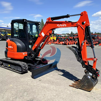 Excavator Mini Kubota U35 Asli Jepang Bersertifikasi EPA, Mesin Penggali Crawler 3,5 Ton, Jam Kerja Rendah, Track Karet untuk Pertanian Kubota U35 U40