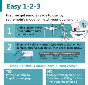 Rắn từ xa 371lm 373lm 971lm 973lm cho chamberlain liftmaster cửa nhà để xe mở từ xa, phổ cửa nhà để xe mở từ xa - Product Image 2