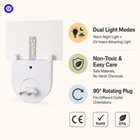 Piège à insectes collant JZ ABS pour l'intérieur, écologique, anti-moustiques, avec lampe LED et veilleuse