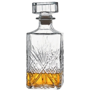 Bouteille à whisky en verre transparent gravé sans plomb de 800 ml et 1000 ml avec bouchon pour <span class=keywords><strong>vodka</strong></span>, bourbon, brandy - Product Image 3