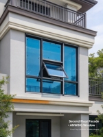 Fenêtre à auvent en alliage d'aluminium certifiée AS2047, isolante thermiquement, conforme Energy Star, avec moustiquaire en acier inoxydable, design contemporain