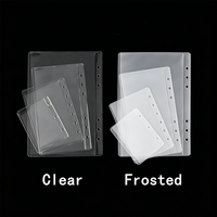 Pochettes transparentes givrées A5 A6 A7 pour mini-classeurs, enveloppes à monnaie à ouverture latérale, pochettes en plastique PVC pour budget et carnet de notes/agenda