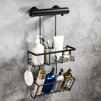 Organisateur mural Dobby par Floating Square pour maquillage et salle de bain, lot de 5 étagères murales de rangement au-dessus des toilettes