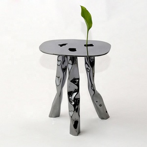 <b>Round</b> Handmade Metal Stainless Steel <b>Table</b> Luxury All Metal of Type <b>Table</b> Usage Office Home Room Restaurant <b>Round</b> Made in India - Product Image 3