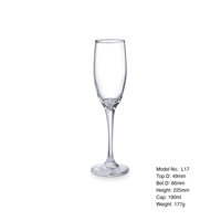 Verres à champagne de 190 ml en gros pour les petits-déjeuners d'hôtel, les bars à cocktails et les services de restauration, personnalisation du logo couleur OEM/ODM
