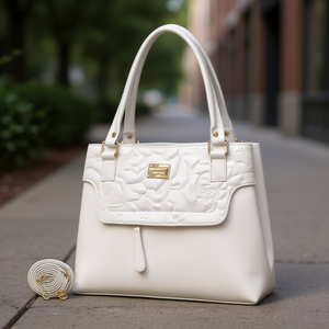 Bolso de Solapa para Mujer Fana Amelia M3736, Cuero Blanco, Clásico, Casual, con Decoración de Logotipo de Serpiente y Detalles Metálicos - Product Image 2