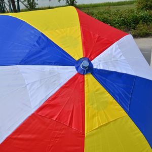 Parasol de plage commercial 130/140 cm avec ailettes coupe-vent, double armature, imperméable, protection UV UPF50+, idéal pour le camping et la plage - Product Image 4