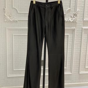 Pantalon en <span class=keywords><strong>cuir</strong></span> véritable pour femme, style mode, taille haute, motif litchi, en <span class=keywords><strong>cuir</strong></span> d'agneau véritable, doux - Product Image 2