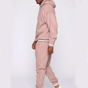 Set sportivo di alta qualità in bianco due pezzi Jogger Set personalizzato poliestere/cotone felpa con cappuccio e pantaloni per gli uomini - Product Image 6