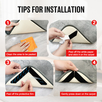 8 autocollants antidérapants en PU pour tapis, lavables et réutilisables, double face, sans résidus, empêchent les coins des tapis de se retrousser
