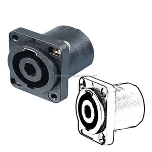 stage equipment speakon connector XLR 4 pin sound box square female socket jack connector for speaker amplifier plug cable