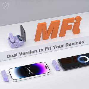 Comica <span class=keywords><strong>Vimo</strong></span> S 2,4G Micrófono Lavalier inalámbrico Estuche de carga MFi Accesorios con licencia C para iPhone Android Micrófono de entrevista de metal - Product Image 2