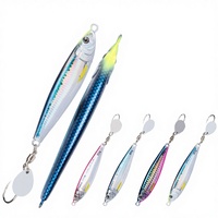 Leurre de pêche en mer en métal 40g 60g 80g, leurre artificiel dur à coulée rapide avec hameçon pour bar et poisson-chat