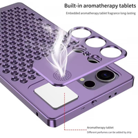 Étui de luxe magnétique sans fil en aluminium pour S25 Ultra avec dissipation thermique et parfum amovible