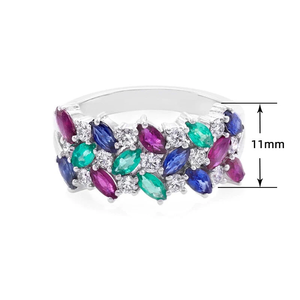 Покрытое серебром кольцо цвет ювелирные изделия кубический циркон женское праздничное кольцо Sz 6-10 - Product Image 6