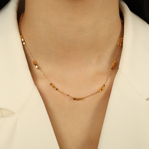 Collar de cubo octagonal de acero de titanio, cadena ultrafina, cadena para clavícula, accesorio para mujer, uso diario - Product Image 4