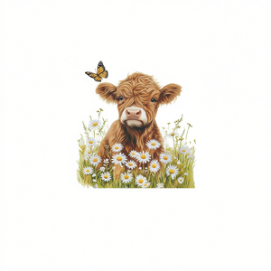 Camiseta floral con diseño de vaca de las Tierras Altas y flores para bebé - Product Image 2