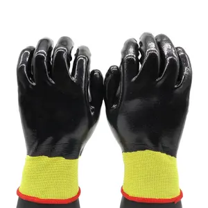 CE standards oil filed gloves waterproof safety full nitrile coated gloves