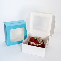 Vente en gros Fenêtre transparente 6 8 10 pouces Boîte à gâteau transfrontalière Emballage en papier pour dessert occidental Couche de mousse à usage alimentaire