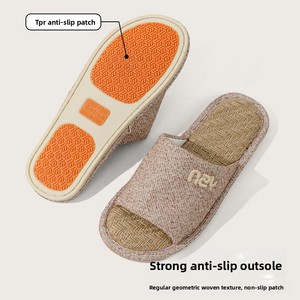 <span class=keywords><strong>Chanclas</strong></span> <span class=keywords><strong>de</strong></span> Lino para Hombre, para las Cuatro Estaciones, para Interiores, para Pisos <span class=keywords><strong>de</strong></span> <span class=keywords><strong>Madera</strong></span>, Antideslizantes, Transpirables, con Suela <span class=keywords><strong>de</strong></span> PVC, Talla Grande - Product Image 6