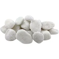 Galets décoratifs en pierre naturelle blanche neige 1,2-2 pouces, écologiques, durables, non toxiques, garantie 3 ans pour plantes d'intérieur, modernes