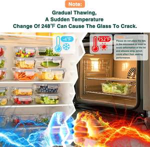 Boîte à lunch écologique en verre Citylife, sans BPA, pour la préparation des repas, avec couvercle, boîte à lunch de bureau, bento - Product Image 2