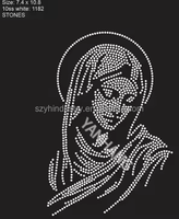 DMC Patch thermocollant en strass brillant Vierge Marie et Saint Jude, motif religieux chrétien en diamant