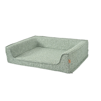Lit pour chien en mousse compressible Ped, garnissage en fil bouclé, aspect lin texturé, rayures larges, peluche