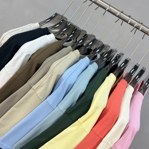 T-shirt en coton pastel 305 GSM épais, coupe oversize et carrée, style streetwear, vierge, pour l'été, homme et femme, épaules tombantes, style skate, OEM ODM - Product Image 3