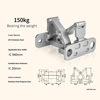 Charnière dissimulée pour porte en pierre, capacité de charge 150 kg, en acier inoxydable, invisible, ignifuge, avec amortisseur hydraulique