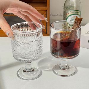Short Foot Sun Flower Design Durable Glass Drinkware for Coffee Cold Brew Ice Latte Household Water Juice - Product Image 4