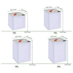 Seau métallique carré FURUN résistant aux produits chimiques, 20 L (5 gallons), avec poignée rouge, pour lubrifiant, peinture, colle, solvant, aérosol, recyclé - Product Image 3