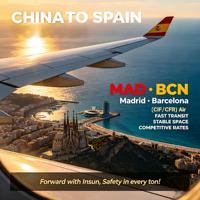 StabFast Transit Zuverlässiger Luftfrachtversand von China nach Spanien MAD BCN CIF CFR Flughafentransport für Schüttgut