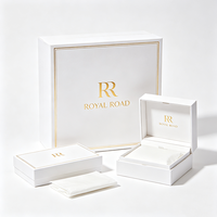 Boîte d'emballage en papier écologique blanc de luxe, estampage à chaud doré, gaufrage, laminage mat, fermeture magnétique, RR ROYAL ROAD personnalisé