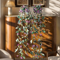 Plantes artificielles suspendues en plastique en gros, fausses fleurs de vigne, fleurs blanches écologiques pour la décoration de la maison, Noël, Pâques