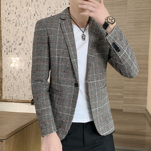 Vente en gros <span class=keywords><strong>Blazer</strong></span> à <span class=keywords><strong>carreaux</strong></span> pour hommes Manteau de sport <span class=keywords><strong>Blazer</strong></span> à <span class=keywords><strong>carreaux</strong></span> coupe ajustée décontracté pour hommes <span class=keywords><strong>Blazer</strong></span> de mariage - Product Image 3