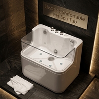 EUR PET Nouveau Design Luxe Baignoire Spa Autoportante pour Animaux avec Massage à l'Ozone et Drainage - Installation Facile en Acrylique