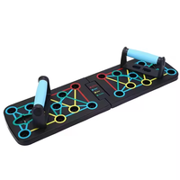 Planche de musculation multifonctionnelle 14-en-1 à code couleur, pliable et portable, pour entraînement de la poitrine, des triceps et du tronc à domicile