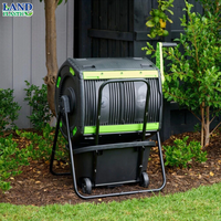 Retourneur de compost manuel à manivelle, conception d'aération haute efficacité, moderne, en PP, double compartiment, couleur personnalisable, équipement de jardinage
