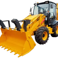 CLG777A 8.4Ton Backhoe Loader 1m³ Bucket Depan Mesin 74.5kW untuk Pekerjaan Penggalian dan Pemuatan di Lokasi Konstruksi