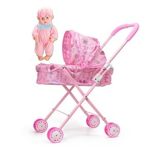 Passeggino per <span class=keywords><strong>Bambole</strong></span> Piccolo in Plastica <span class=keywords><strong>Rosa</strong></span> con Ruote Gonfiabili Giocattoli Educativi di Simulazione per Bambine Numero di Modello Modellazione - Product Image 1